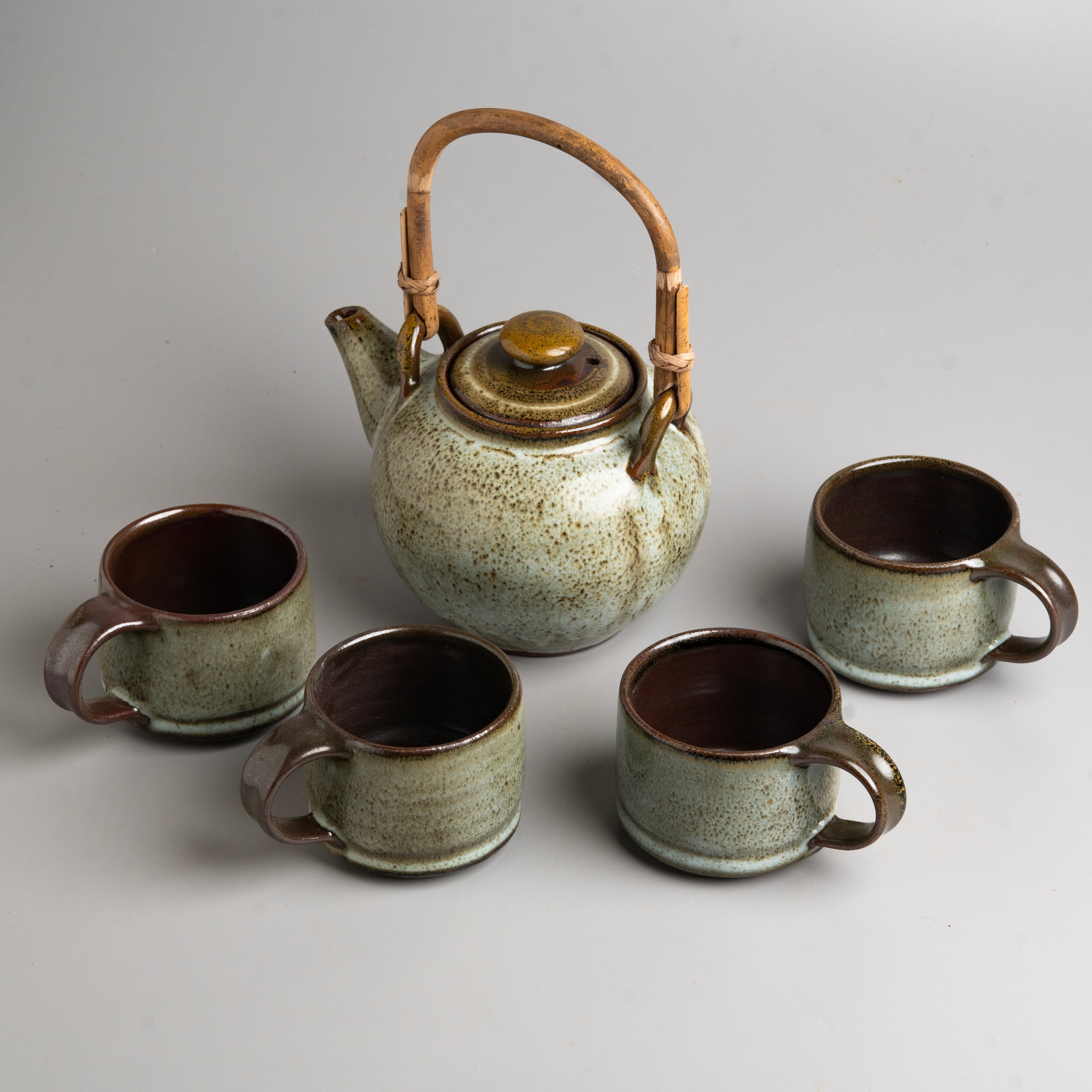 Cane Celadon Tea Set